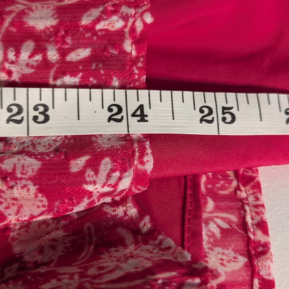 Kaari Blue Pink And White Textured Floral Women's Top Size Large - Picture 8 of 9